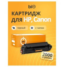 Bion BCR-CB435/CB436/CE285A Картридж для HP Pro 1102/1104/1106/1107/1108/1109/1102/1104/1106/1107/1108/1109/M1132/M1212NF/M1212MFP/1217NFW,Canon LBP6000/BP6018/MF3010 (2000  стр.),Черный, с чипом
