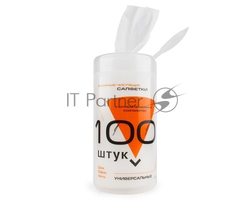 Чистящие средства Konoos KBU-100 Салфетки для комп. техники в банке, 100 шт.