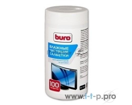 Чистящие средства BURO BU-TSCRL 817440 Туба с чистящими салфетками, для экранов и оптики, 100 шт.