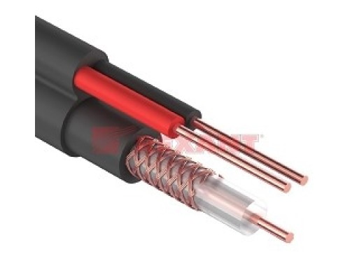 [Оборудование для систем видеонаблюдения] REXANT (01-4002) Кабель видеонаблюдения +2 жилы 100м  черный  (ККСП) 