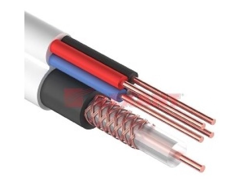 [Оборудование для систем видеонаблюдения] Rexant (01-4021) Кабель видеонаблюдения +4 жилы 100м  белый  (ККСВ) 