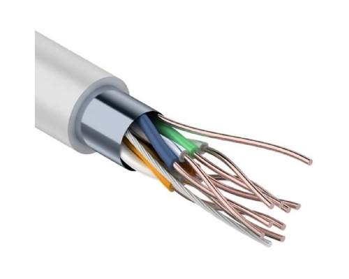 [Экранированная витая пара FTP (бухты)] Rexant (01-0143) Кабель витая пара F/UTP, CAT 5e, PVC, 4PR, 24AWG, INDOOR, SOLID, серый, 305м