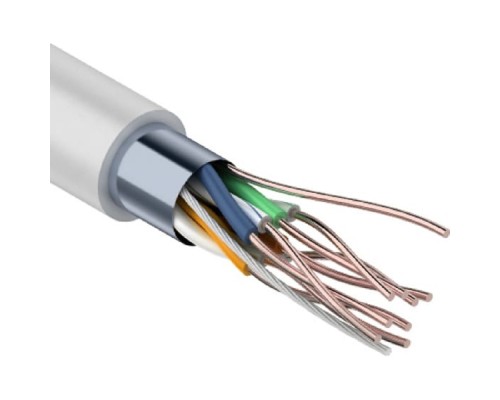 [Экранированная витая пара FTP (бухты)] PROconnect (01-0142-3) Кабель витая пара омедненный F/UTP, CCA, CAT 5e, PVC, 4PR, 24AWG, INDOOR, SOLID, серый, 305м