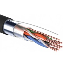 PROconnect (01-0154) Кабель витая пара F/UTP, CAT 5e, PE, 4PR, 24AWG, OUTDOOR, SOLID, черный, 305м