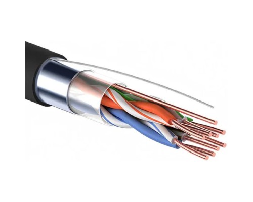 [Экранированная витая пара FTP (бухты)] PROconnect (01-0154) Кабель витая пара F/UTP, CAT 5e, PE, 4PR, 24AWG, OUTDOOR, SOLID, черный, 305м