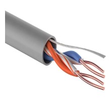 PROconnect (01-0027) Кабель витая пара U/UTP, CAT 5e, PVC, 2PR, 24AWG, INDOOR, SOLID, серый, 305м