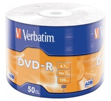 Verbatim  Диски DVD-R Verbatim 16-x 4.7Gb (50 шт)/Shrink/50 Azo (43788)  