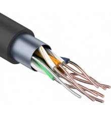 PROconnect (01-0146-3) Кабель витая пара омедненный, F/UTP, CCA, CAT 5e, PE, 4PR, 24AWG, OUTDOOR, SOLID, черный, 305м
