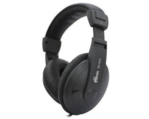 [Наушники, микрофоны RITMIX] RITMIX RH-524, Black {Наушники. 40 мм, 20-20000 Гц, 32 Ом, 99 дБ ± 3 дБ, 3.5мм, 2м}