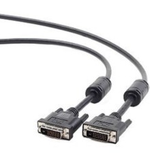 Кабель DVI-D dual link Gembird/Cablexpert , 25M/25M, 1.8м, черный, экран, феррит.кольца, пакет(CC-DVI2-BK-6)