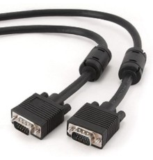 Gembird/Cablexpert CC-PPVGA-5M-B, Кабель VGA Premium , 15M/15M, 5.0м,черный,тройной экран, феррит.кольца 