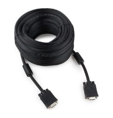 Gembird/Cablexpert CC-PPVGA-20M-B, Кабель VGA Premium , 15M/15M, 20м, черный, тройной экран,феррит.кольца