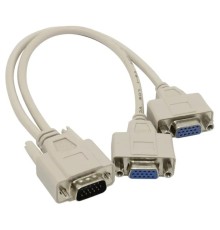 VCOM VVG6530-0.2M Кабель-разветвитель VGA 1=>2 (1x15M/2 x15F), {VGA Spliter Cable 0.2m} [06937510841219/4895182209411]