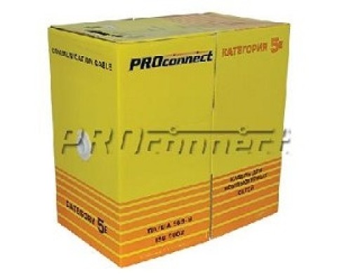 [Экранированная витая пара FTP (бухты)] PROconnect (01-0147-3) Кабель витая пара омедненный F/UTP, CCA, CAT 6, PVC, 4PR, 23AWG, INDOOR, SOLID, серый, 305м