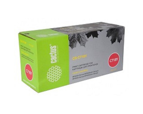 [расходные материалы] Тонер Картридж Cactus CS-C718Y желтый для Canon LBP-720 (2900стр.)