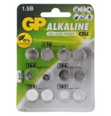 GP ACM01-CR12 12/1440 (Набор дисковых батареек, 12 шт. в уп-ке) {Количество в упаковке — 12 (2 x LR41 (192), 2 x LR43 (186), 4 x LR44 (A76), 2 x LR54 (189), 2 x LR60 (164))}  