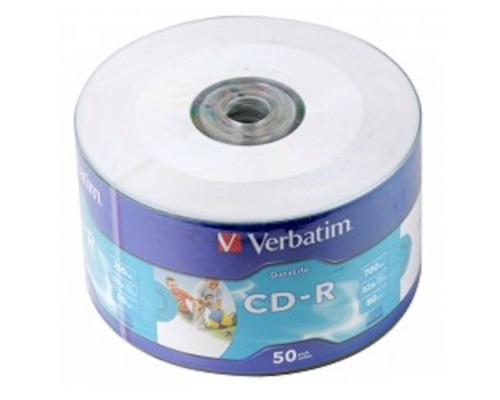 [Диск] Verbatim  Диски CD-R  80min, 700mb, 52x Ink Print bulk (50шт) [43794]