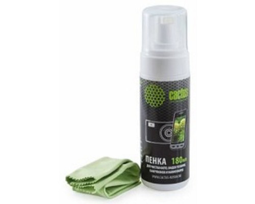 [Чистящие средства ] CACTUS CS-S3006 Чистящий набор (салфетки + пена) Cactus для экранов и оптики 1шт 18x18 см 180мл