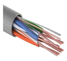 PROconnect (01-0043-2) Кабель витая пара омедненный U/UTP, CCA, CAT 5e, PVC, 4PR, 24AWG, INDOOR, SOLID, серый, 305м Light