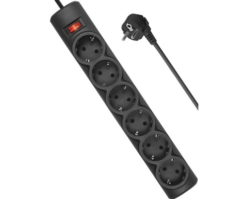 [Сетевые фильтры] Defender Фильтр DFS 153 3.0 m, 6 розеток, черный [99495]