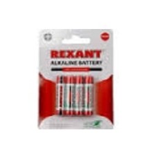 Rexant (30-1027) Батарейка алкалиновая AA/LR6, 1,5В, 4 шт, блистер