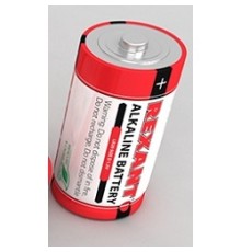 Rexant (30-1020) Батарейка алкалиновая D/LR20, 1,5В, 2 шт, блистер