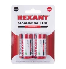 Rexant (30-1014) Батарейка алкалиновая С/LR14, 1,5В, 2 шт, блистер