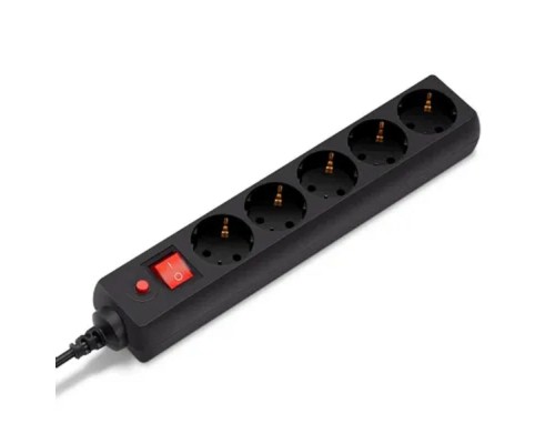 [Сетевые фильтры] BURO Сетевой фильтр, 5 розеток, 5 метров, (500SH-5-B), черный (коробка) {992296}