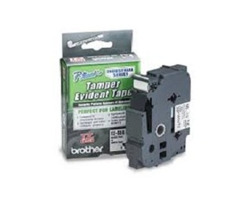 [Расходные материалы] Brother TZESE4 Пленка для наклеек security tape 18мм*8м черный на белой осн.