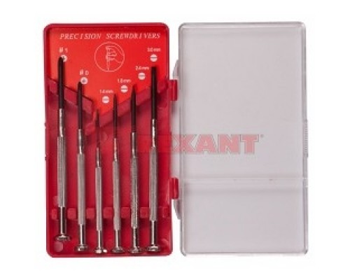 [Наборы ручного инструмента] REXANT HT-06 (12-6050) Набор часовых отверток  (6 предметов)  (HT-06)  (HY-6) 
