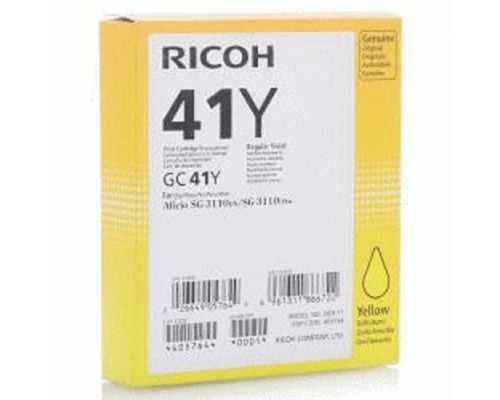 [Расходные материалы] Ricoh Картридж GC41Y жёлтый Aficio 3110DN/DNw/SFNw/3100SNw/7100DN (2200стр) (405764)