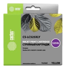 Cactus LC-525XLY Картридж струйный Cactus CS-LC525XLY желтый для Brother DCP-J100/J105/J200 (16.6мл)