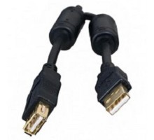 5bites UC5011-030A Проф. Кабель  USB2.0, AM/AF, зол.разъемы, ферр.кольца, 3м., черный