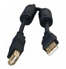 5bites UC5011-030A Проф. Кабель  USB2.0, AM/AF, зол.разъемы, ферр.кольца, 3м., черный