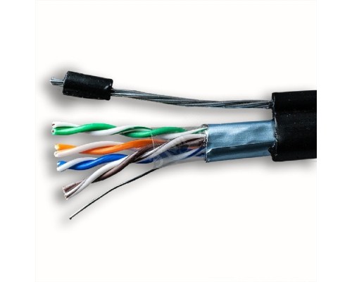 [Кабель] 5bites Кабель FS5505-305CPE-M витая пара FTP/SOLID/5E/24AWG/COPPER/PE/BLACK/OUTDOOR/MESSENGER/DRUM/305M