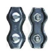 Зажим троса ЗУБР двойной, оцинкованный, 2мм, ТФ5, 100 шт [4-304445-02]