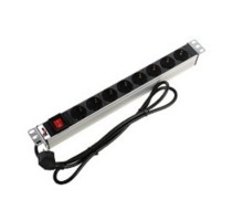 REM Блок розеток Rem-16 с выкл., 8 Shuko, 16A, алюм., 19