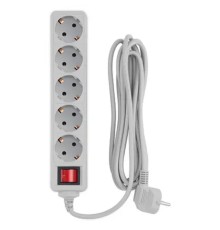 PC PET Сетевой фильтр AAP01006-3-G 3м (5 розеток, EURO, EURO/RUS), серый {619890}