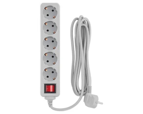 [Сетевые фильтры] PC PET Сетевой фильтр AAP01006-3-G 3м (5 розеток, EURO, EURO/RUS), серый {619890}