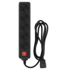 PC PET Сетевой фильтр AP01006-E-B 1.8м (5 розеток, входн.вилка IEC 320,выход.роз.EURO/RUS), черный {619892}