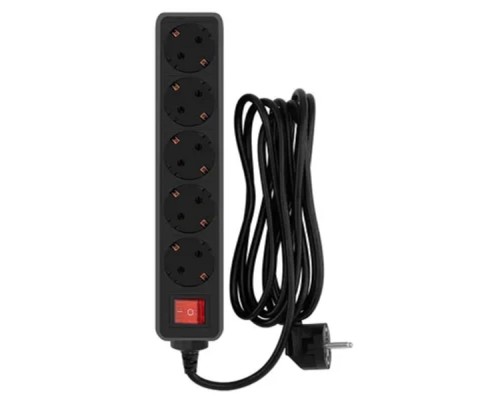 [Сетевые фильтры] PC PET Сетевой фильтр AP01006-3-B 3м (5 розеток, EURO, EURO/RUS), черный {619894}