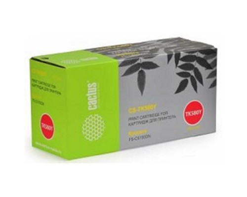 [расходные материалы] CACTUS TK-580Y Тонер Картридж CS-TK580Y желтый для Kyocera FS-C5150DN (2800стр.)