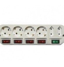 MOST Сетевой удлинитель A10 1.6м 6 розеток (A10-Б 1.6), белый (пакет ПЭ) {294598}