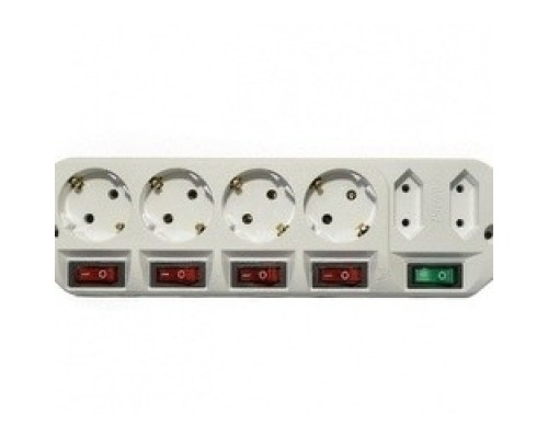 [Сетевые фильтры] MOST Сетевой удлинитель A10 1.6м 6 розеток (A10-Б 1.6), белый (пакет ПЭ) {294598}
