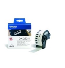 Brother DK22211 Плёночная клеящаяся лента (белая, ширина 29 мм), длина рулона 15,2 м