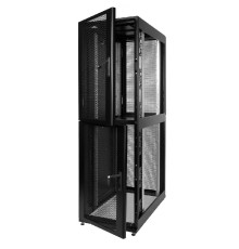 ЦМО Шкаф серверный ПРОФ напольный колокейшн 46U (600x1200) 2 секции, дверь перфор. 2 шт., черный, в сборе (ШТК-СП-К-2-46.6.12-44АА-Ч)