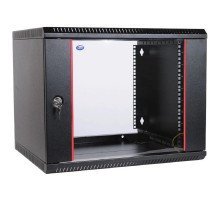 ЦМО Шкаф телекоммуникационный настенный разборный 9U (600х520) дверь стекло, цвет черный (ШРН-Э-9.500-9005)