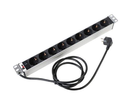 [Аксессуар] REM Блок розеток Rem-16 с инд., 9 Shuko, 16A, алюм., 19