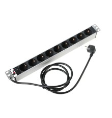 REM Блок розеток Rem-16 с инд., 9 Shuko, 16A, алюм., 19