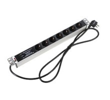 REM Блок розеток Rem-16 с фил. и инд., 7 Shuko, 16A, алюм., 19